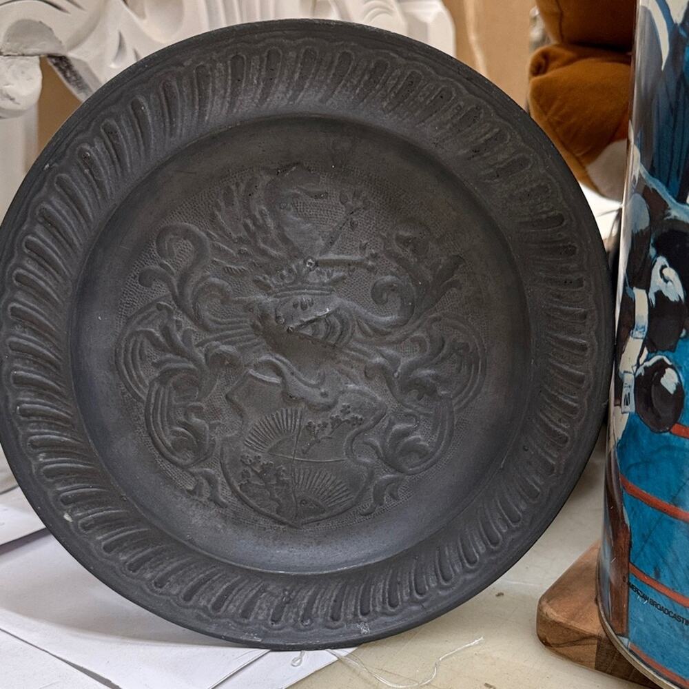 Decorative Gray Wall Plate Ralph Lauren